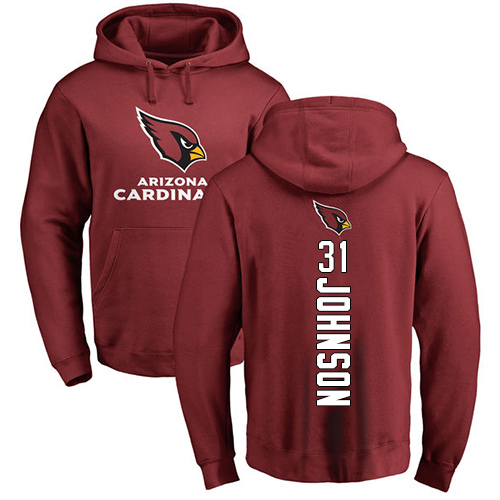 Arizona Cardinals Men Maroon David Johnson Backer NFL Football #31 Pullover Hoodie Sweatshirts->nfl t-shirts->Sports Accessory